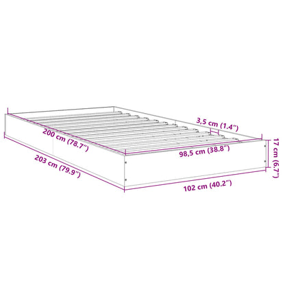 Bed Frame without Mattress Smoked Oak 100x200 cm Engineered Wood