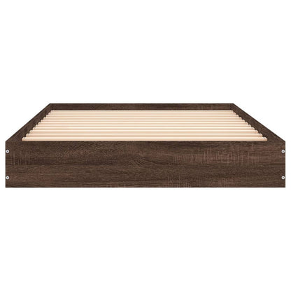 Bed Frame without Mattress Brown Oak 100x200 cm Engineered Wood