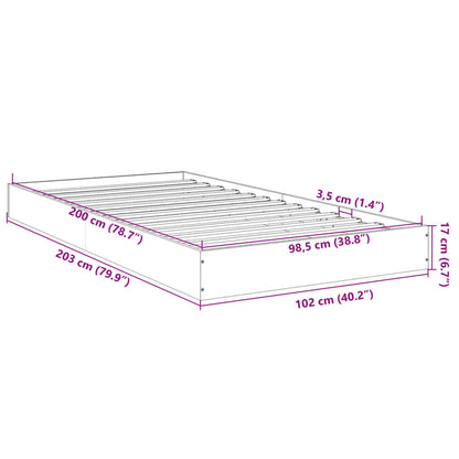 Bed Frame without Mattress Brown Oak 100x200 cm Engineered Wood