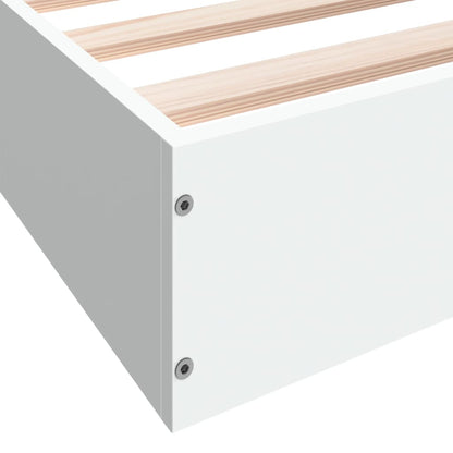 Bed Frame without Mattress White 75x190 cm Small Single Engineered Wood