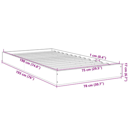 Bed Frame without Mattress Sonoma Oak 75x190 cm Small Single Engineered Wood
