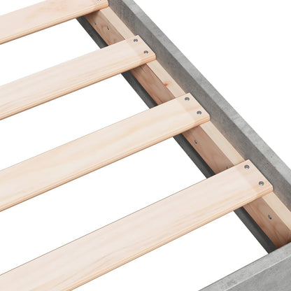 Bed Frame without Mattress Concrete Grey 75x190 cm Small Single