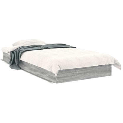 Bed Frame without Mattress Grey Sonoma 75x190 cm Small Single Engineered Wood