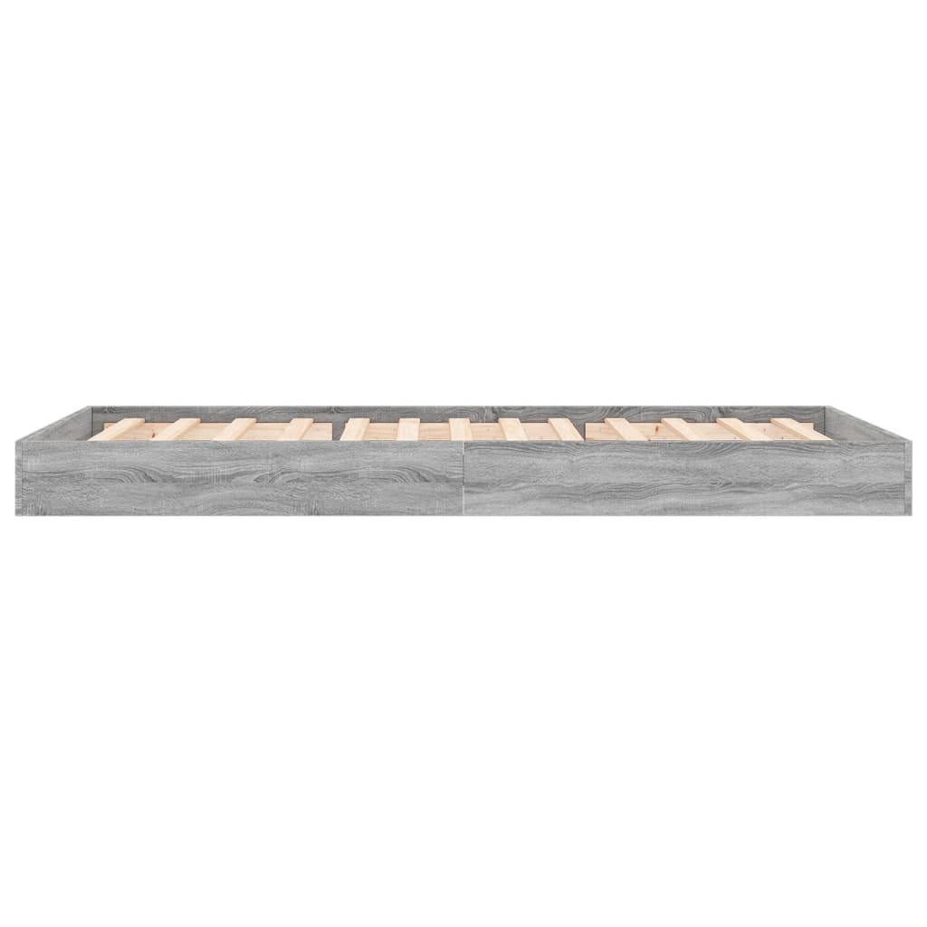 Bed Frame without Mattress Grey Sonoma 75x190 cm Small Single Engineered Wood