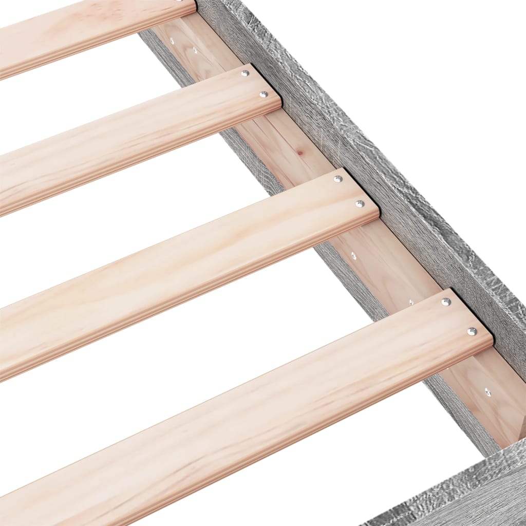 Bed Frame without Mattress Grey Sonoma 75x190 cm Small Single Engineered Wood