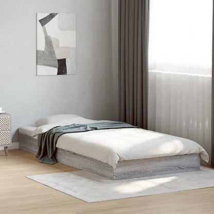 Bed Frame without Mattress Grey Sonoma 75x190 cm Small Single Engineered Wood