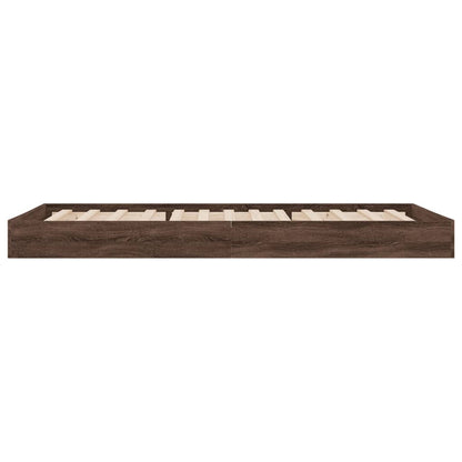 Bed Frame without Mattress Brown Oak 75x190 cm Small Single Engineered Wood