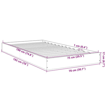 Bed Frame without Mattress Brown Oak 75x190 cm Small Single Engineered Wood