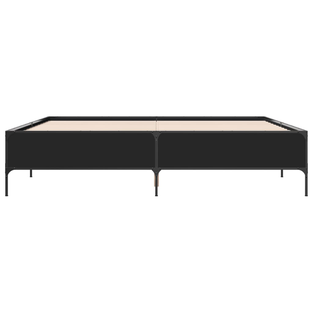 Bed Frame without Mattress Black 200x200 cm