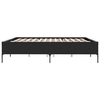 Bed Frame without Mattress Black 200x200 cm