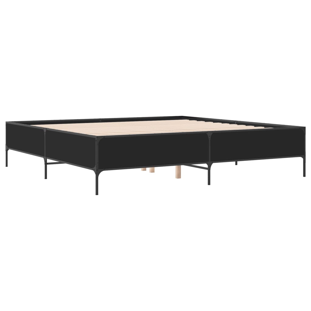 Bed Frame without Mattress Black 200x200 cm