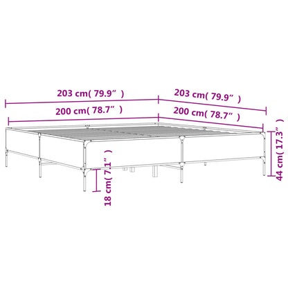 Bed Frame without Mattress Black 200x200 cm