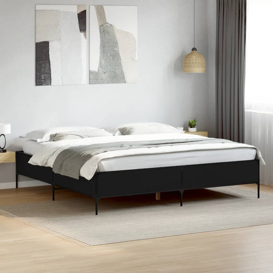 Bed Frame without Mattress Black 200x200 cm