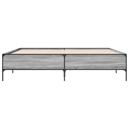 Bed Frame without Mattress Grey Sonoma 180x200 cm Super King