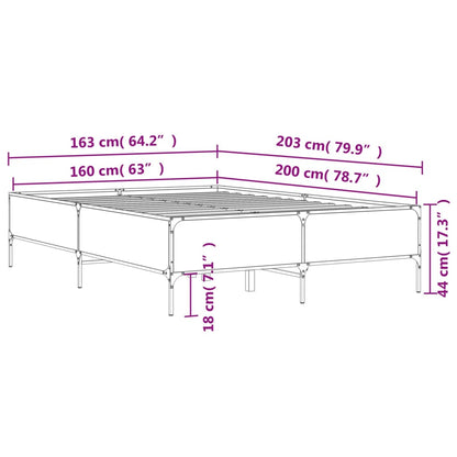 Bed Frame without Mattress Sonoma Oak 160x200 cm