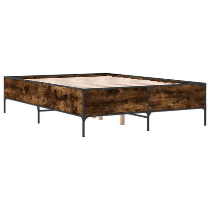 Bed Frame without Mattress Smoked Oak 160x200 cm