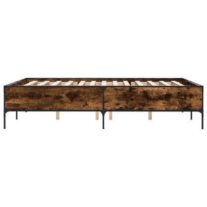 Bed Frame without Mattress Smoked Oak 160x200 cm
