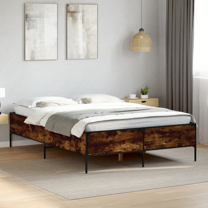 Bed Frame without Mattress Smoked Oak 160x200 cm