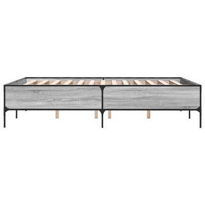 Bed Frame without Mattress Grey Sonoma 160x200 cm
