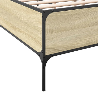 Bed Frame without Mattress Sonoma Oak 150x200 cm King Size