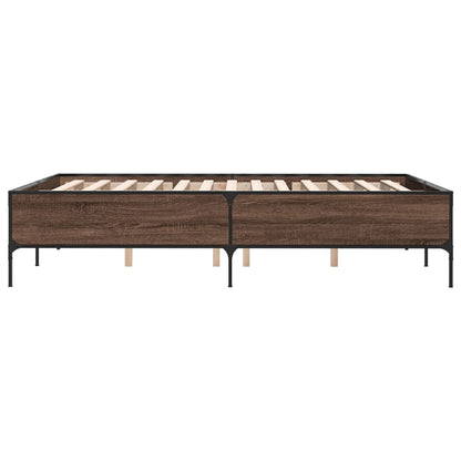 Bed Frame without Mattress Brown Oak 150x200 cm King Size