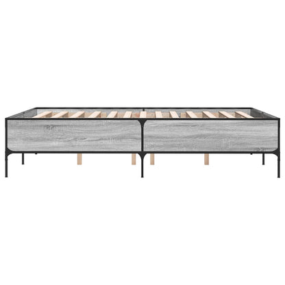 Bed Frame without Mattress Grey Sonoma 140x200 cm