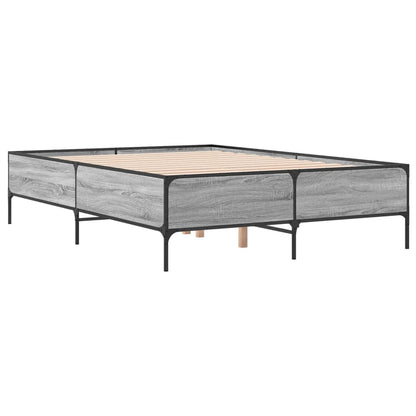 Bed Frame without Mattress Grey Sonoma 140x200 cm