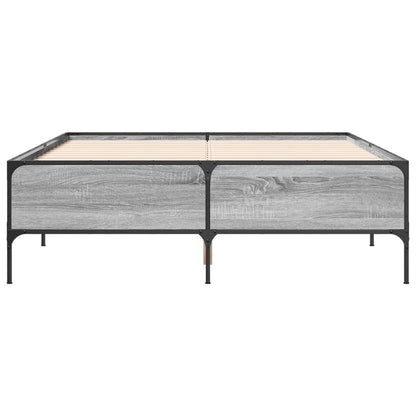 Bed Frame without Mattress Grey Sonoma 120x200 cm