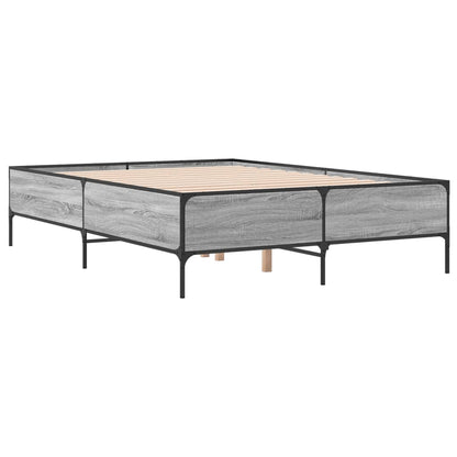Bed Frame without Mattress Grey Sonoma 120x200 cm