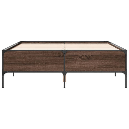 Bed Frame without Mattress Brown Oak 120x200 cm