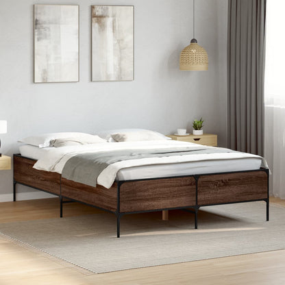 Bed Frame without Mattress Brown Oak 120x200 cm