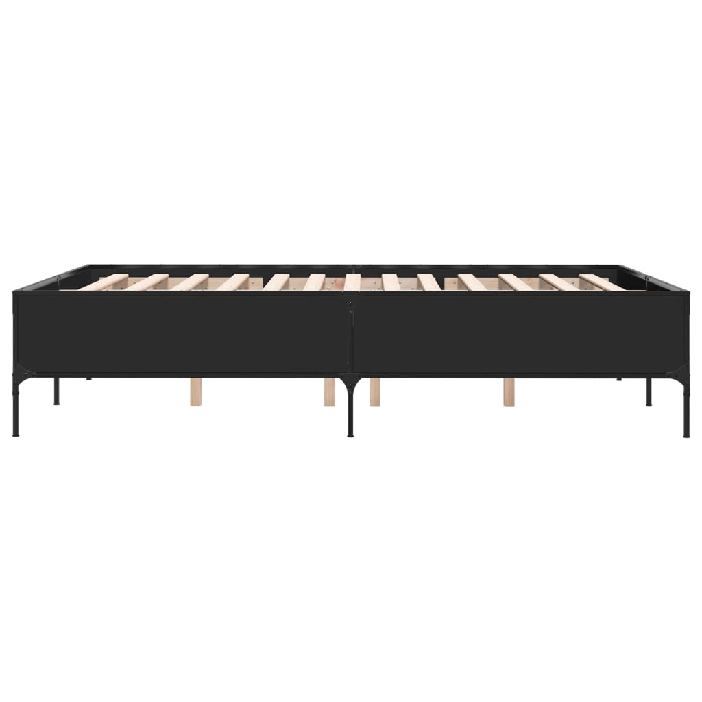 Bed Frame without Mattress Black 135x190 cm Double