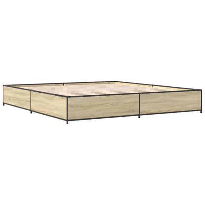 Bed Frame without Mattress Sonoma Oak 180x200 cm Super King