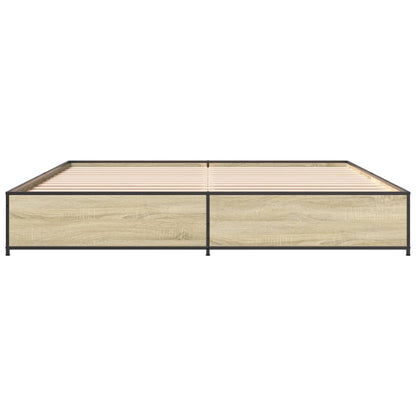 Bed Frame without Mattress Sonoma Oak 180x200 cm Super King