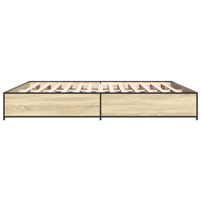 Bed Frame without Mattress Sonoma Oak 180x200 cm Super King