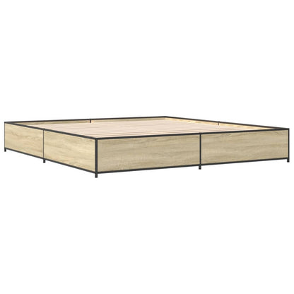 Bed Frame without Mattress Sonoma Oak 180x200 cm Super King
