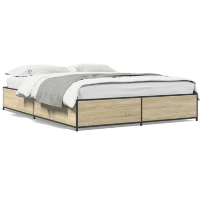Bed Frame without Mattress Sonoma Oak 140x200 cm