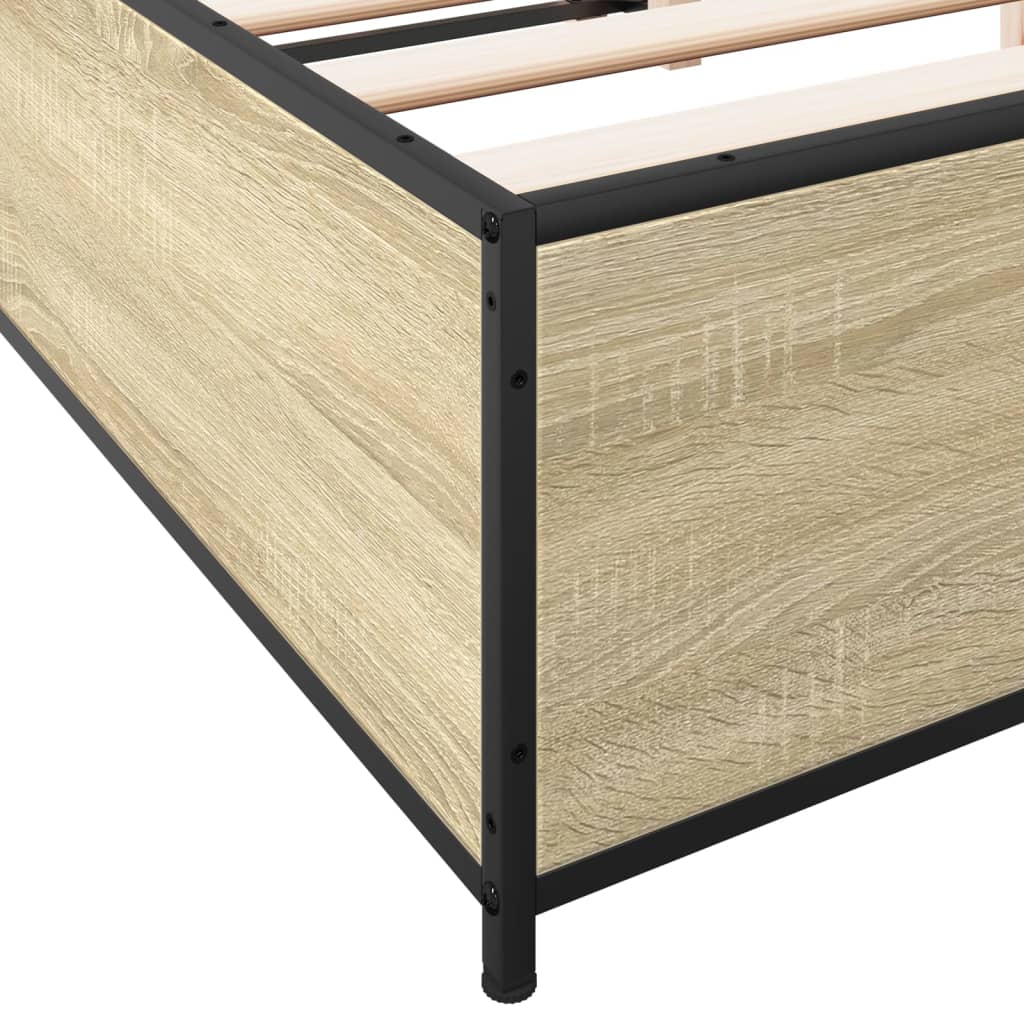 Bed Frame without Mattress Sonoma Oak 140x200 cm