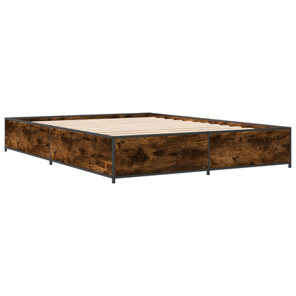 Bed Frame without Mattress Smoked Oak 140x200 cm