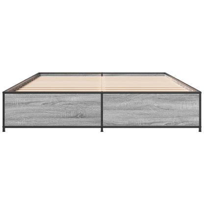 Bed Frame without Mattress Grey Sonoma 140x200 cm