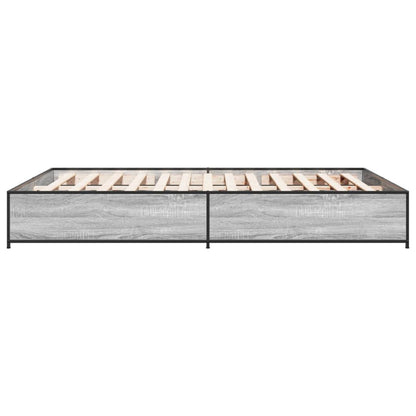 Bed Frame without Mattress Grey Sonoma 140x200 cm
