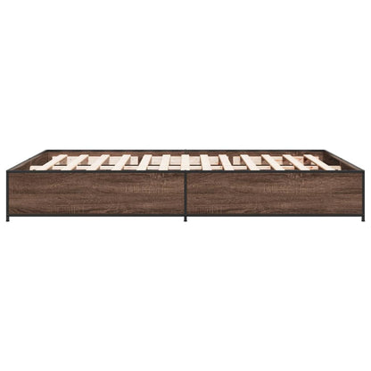 Bed Frame without Mattress Brown Oak 140x200 cm