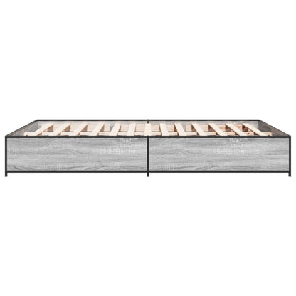Bed Frame without Mattress Grey Sonoma 140x190 cm