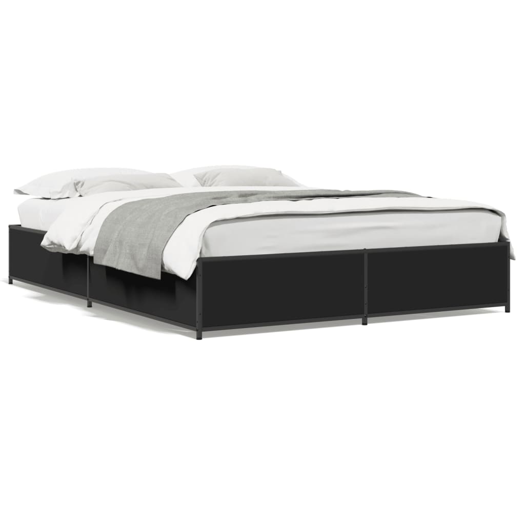 Bed Frame without Mattress Black 135x190 cm Double