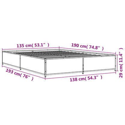 Bed Frame without Mattress Black 135x190 cm Double