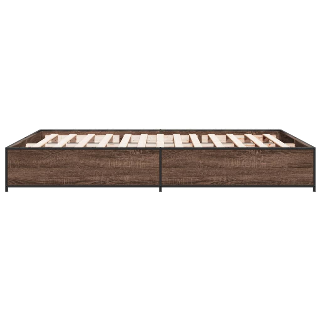 Bed Frame without Mattress Brown Oak 120x190 cm Small Double