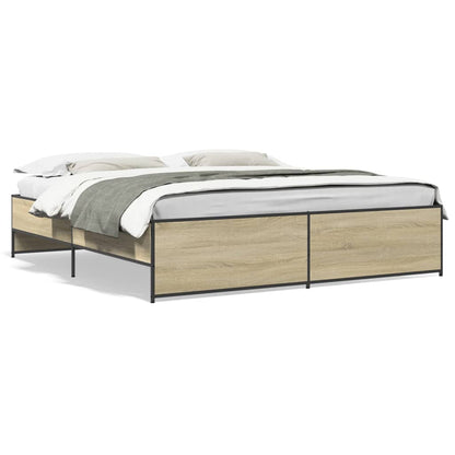 Bed Frame without Mattress Sonoma Oak 200x200 cm