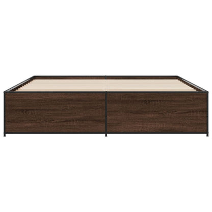 Bed Frame without Mattress Brown Oak 200x200 cm