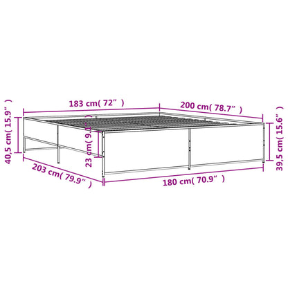 Bed Frame without Mattress Black 180x200 cm Super King