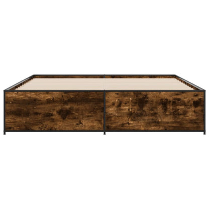 Bed Frame without Mattress Smoked Oak 180x200 cm Super King